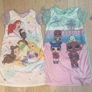 Disney Princess and LOL Surprise Kids Nightgowns - Pink and Blue